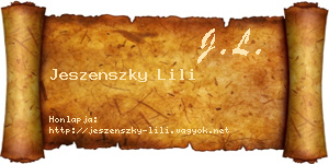 Jeszenszky Lili névjegykártya